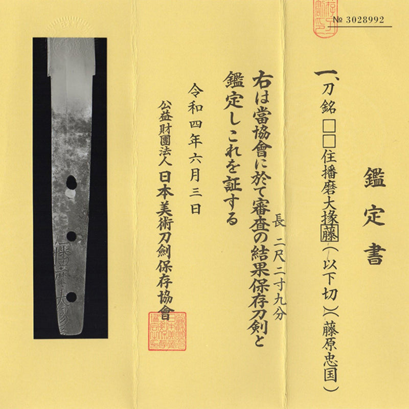 Antique Nihonto Katana Signed by Tadakuni NBTHK HOZON TOKEN Certificate | KatanaSwordArt Nihonto For Sale