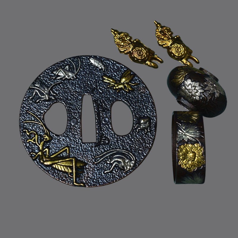 Brass Tsuba with Insect Design | KatanaSwordArt Tsuba For Sale