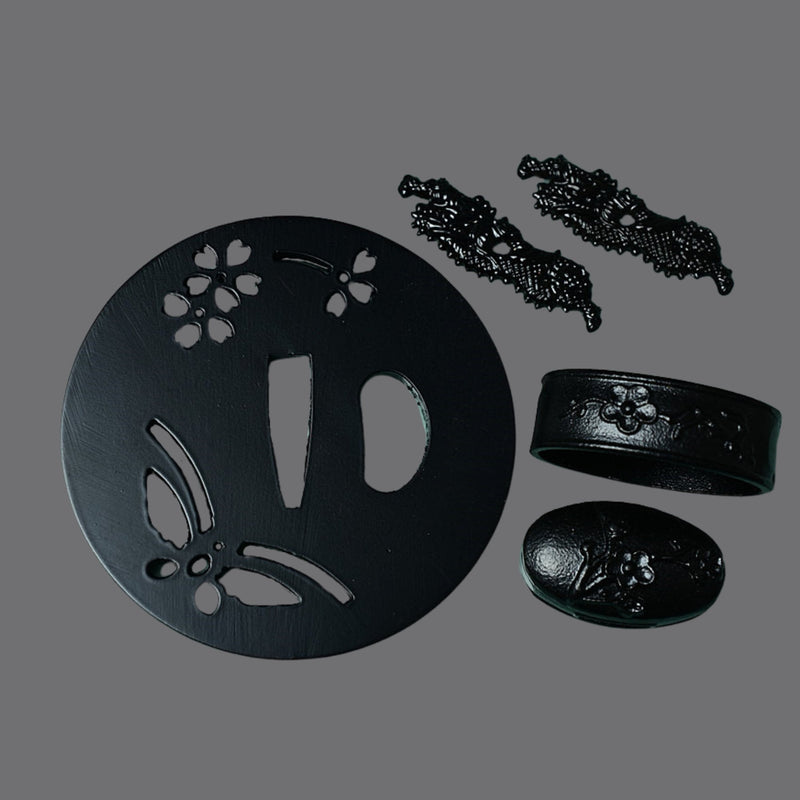 Iron Hira Tsuba with Floral Motif | KatanaSwordArt Tsuba For Sale