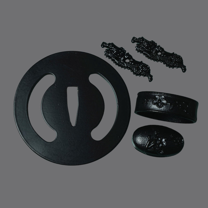 Iron Hira Tsuba with Geometric Motif | KatanaSwordArt Tsuba For Sale