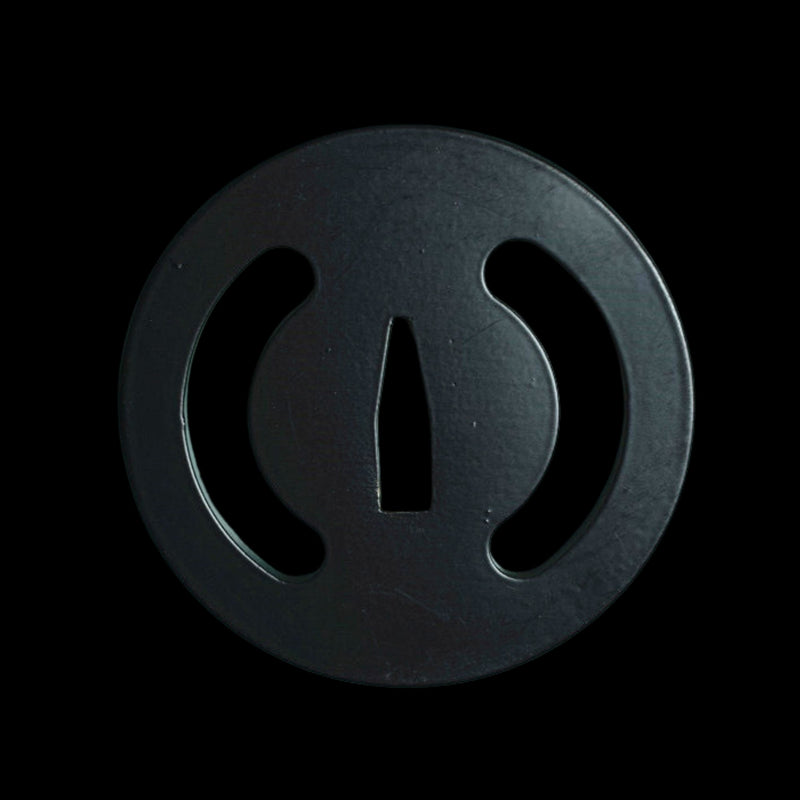 Iron Hira Tsuba with Geometric Motif | KatanaSwordArt Tsuba For Sale