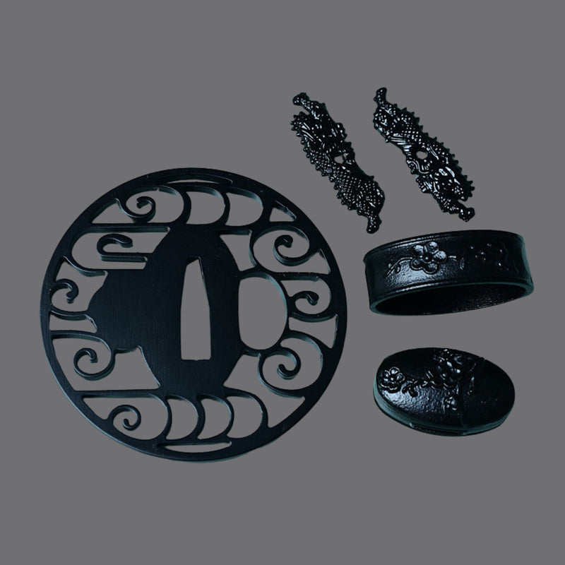 Iron Sukashi Tsuba with Geometric Motif | KatanaSwordArt Tsuba For Sale