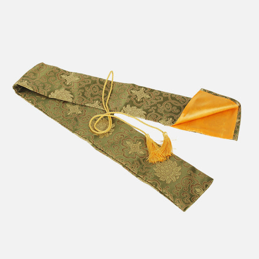 Japanese Katana Sword Bag Green Flower Silk | KatanaSwordArt Sword Bag For Sale