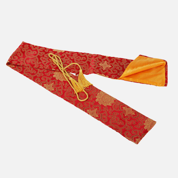 Japanese Katana Sword Bag Red Gold Flourish Silk | KatanaSwordArt Sword Bag For Sale