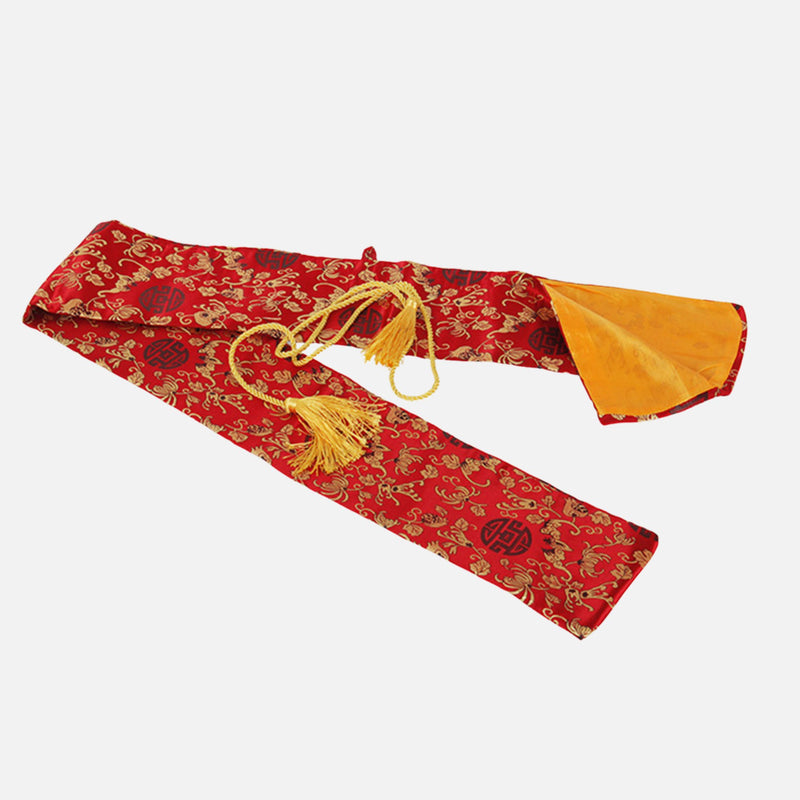 Japanese Katana Sword Bag Red Gold Flower Silk | KatanaSwordArt Sword Bag For Sale