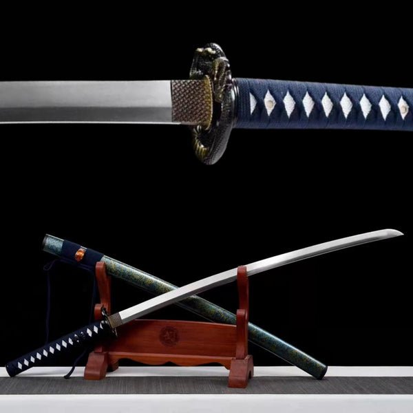 Katana Amber Manganese Steel Blue Saya 琥珀 | KatanaSwordArt Katana For Sale