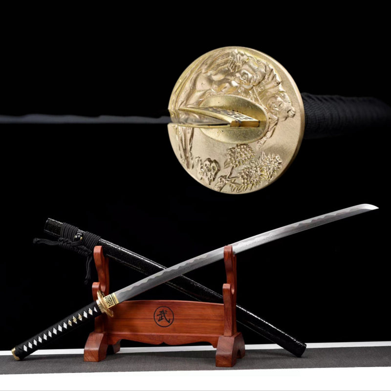 Katana Bawang Damascus Folded Black Saya 霸王 | KatanaSwordArt Katana For Sale