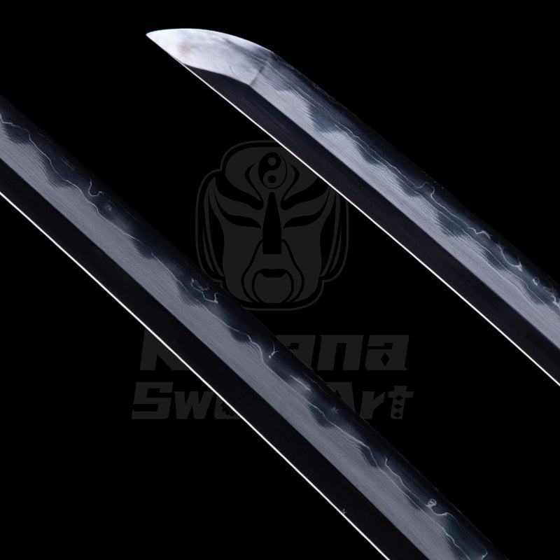 Katana Blade with Gomai - gitae Forging, Misty Ji and Mirror Polished Shinogi - Ji, Small Wave Hamon | KatanaSwordArt Blade For Sale