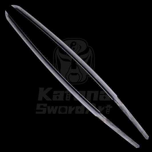 Katana Blade with Gomai - gitae Forging, Misty Yakiba and Mirror Polished Shinogi - Ji, Small Wave Hamon | KatanaSwordArt Blade For Sale