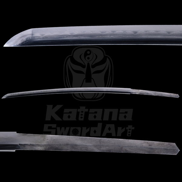 Katana Blade with Gomai - gitae Forging, Misty Yakiba and Mirror Polished Shinogi - Ji, Small Wave Hamon | KatanaSwordArt Blade For Sale