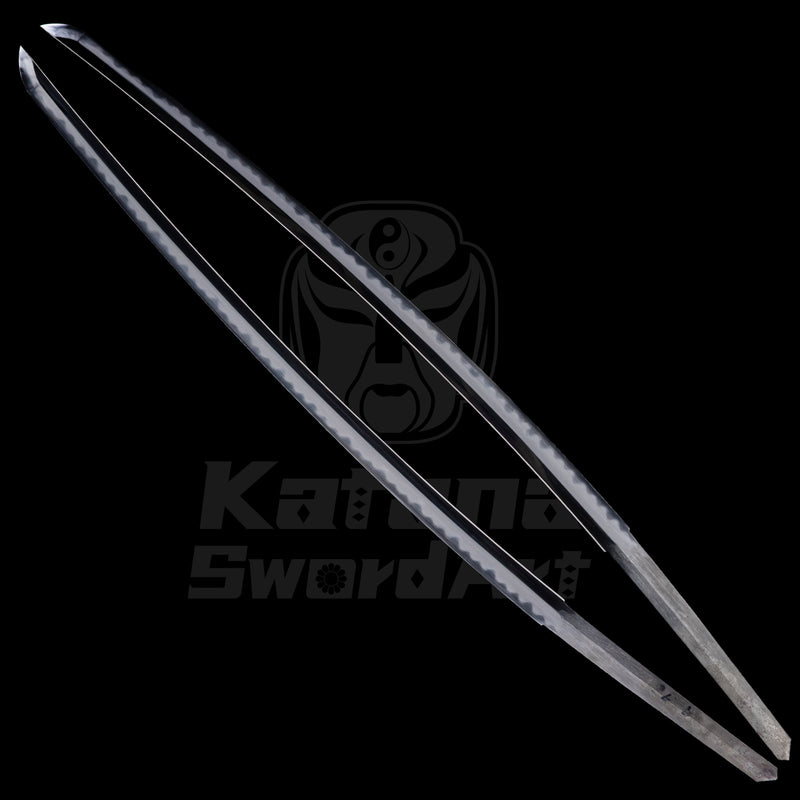 Katana Blade with Kobuse Forging, Misty Ji and Mirror Polished Shinogi - Ji, Small Wave Hamon | KatanaSwordArt Blade For Sale