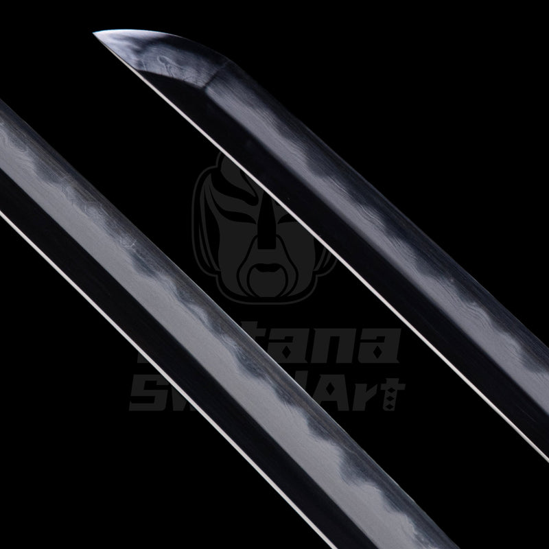 Katana Blade with Kobuse Forging, Misty Ji and Mirror Polished Shinogi - Ji, Small Wave Hamon | KatanaSwordArt Blade For Sale