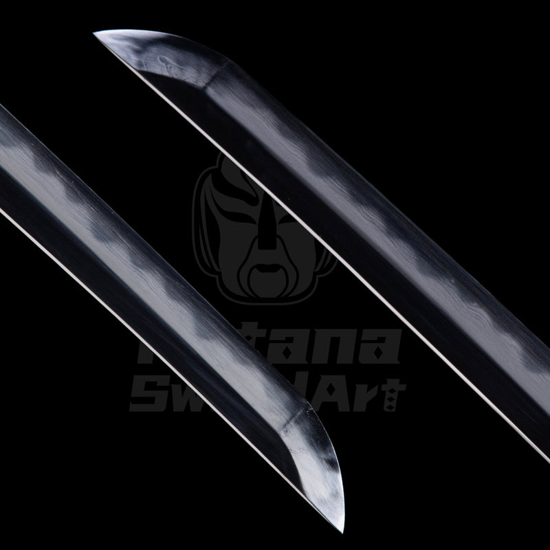 Katana Blade with Kobuse Forging, Misty Ji and Mirror Polished Shinogi - Ji, Small Wave Hamon | KatanaSwordArt Blade For Sale