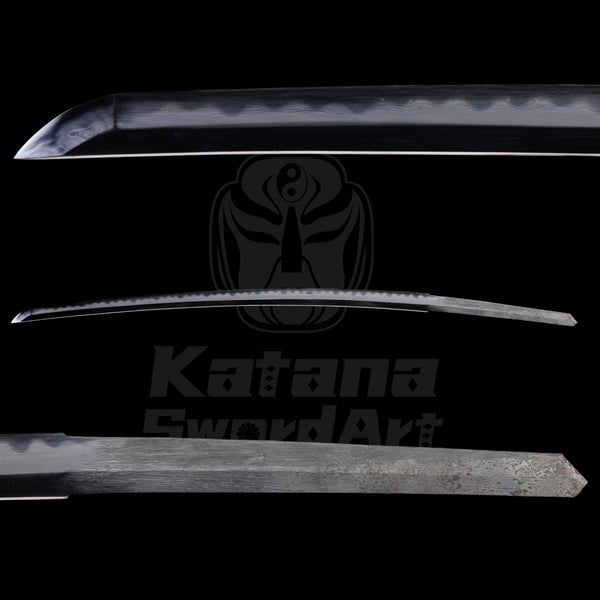 Katana Blade with Kobuse Forging, Misty Ji and Mirror Polished Shinogi - Ji, Small Wave Hamon | KatanaSwordArt Blade For Sale