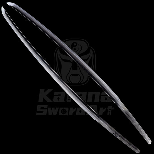 Katana Blade with Kobuse Forging, Misty Yakiba and Mirror Polished Shinogi - Ji, Small Wave Hamon | KatanaSwordArt Blade For Sale