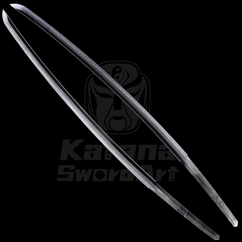 Katana Blade with Kobuse Forging, Misty Yakiba and Mirror Polished Shinogi - Ji, Small Wave Hamon | KatanaSwordArt Blade For Sale