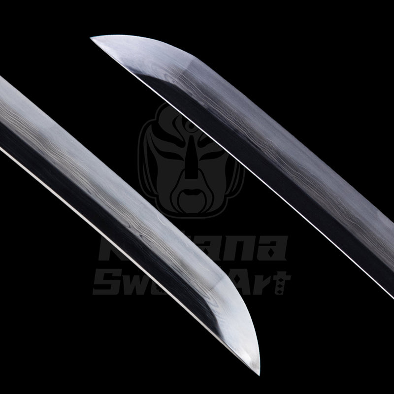 Katana Blade with Kobuse Forging, Misty Yakiba and Mirror Polished Shinogi - Ji, Small Wave Hamon | KatanaSwordArt Blade For Sale