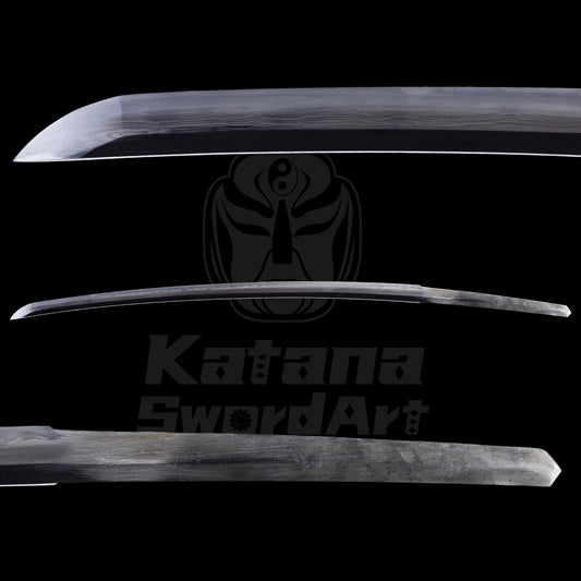 Katana Blade with Kobuse Forging, Misty Yakiba and Mirror Polished Shinogi - Ji, Small Wave Hamon | KatanaSwordArt Blade For Sale