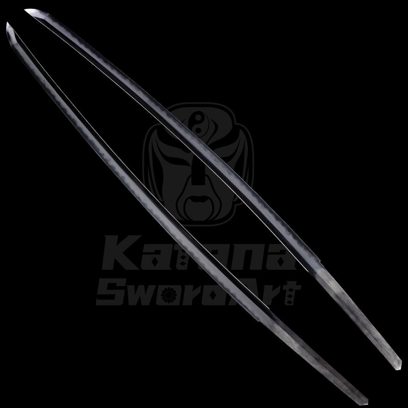 Katana Blade with Mixed Steel Forging, Misty Ji with Unique Patterns and Mirror Polished Shinogi - Ji, Small Wave Hamon | KatanaSwordArt Blade For Sale