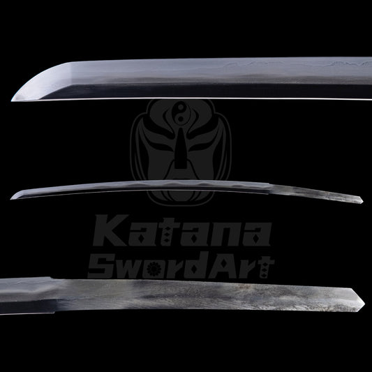 Katana Blade with Sanmai - gitae Forging Clay Tempered, Misty Yakiba and Mirror Polished Shinogi - Ji, Large Wave Hamon | KatanaSwordArt Blade For Sale 2025