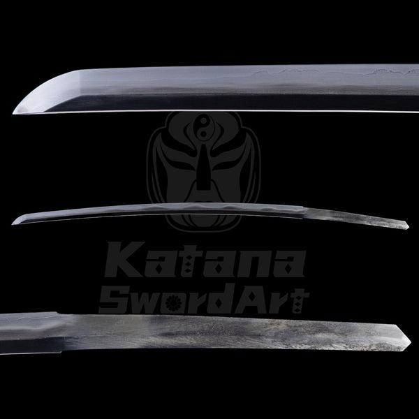 Katana Blade with Sanmai - gitae Forging, Misty Yakiba and Mirror Polished Shinogi - Ji, Large Wave Hamon | KatanaSwordArt Blade For Sale