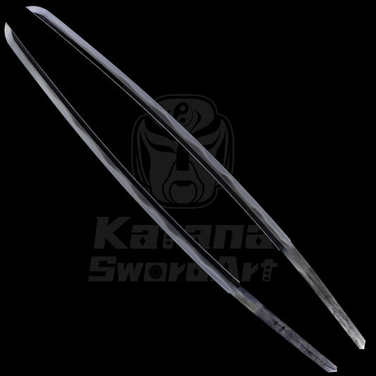 Katana Blade with Sanmai - gitae Forging Clay Tempered, Misty Yakiba and Mirror Polished Shinogi - Ji, Large Wave Hamon | KatanaSwordArt Blade For Sale 2025