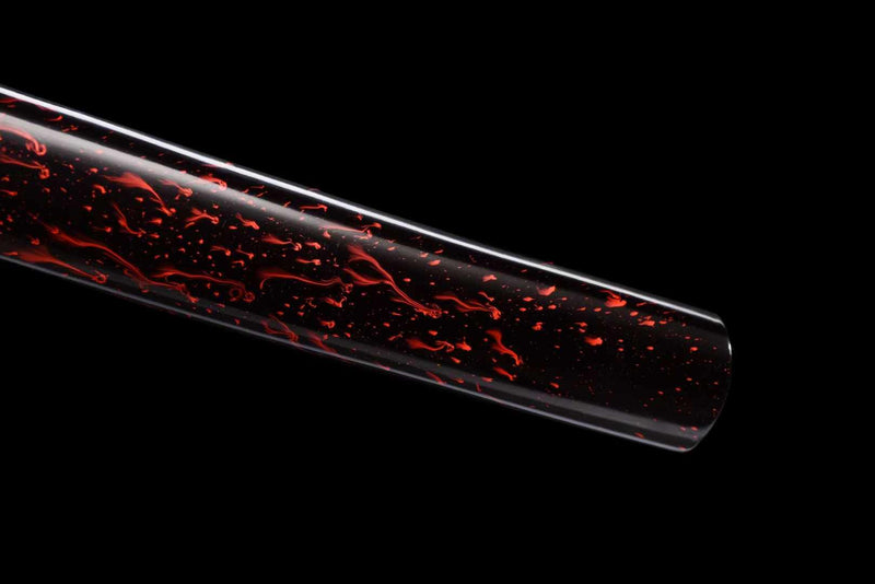 Katana Blood Plum Carbon Steel Clay Tempered Red Saya 血梅 | KatanaSwordArt Katana For Sale