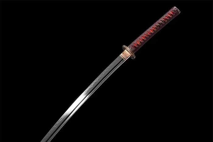 Katana Blood Plum Carbon Steel Clay Tempered Red Saya 血梅 | KatanaSwordArt Katana For Sale