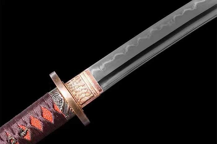 Katana Blood Plum Carbon Steel Clay Tempered Red Saya 血梅 | KatanaSwordArt Katana For Sale