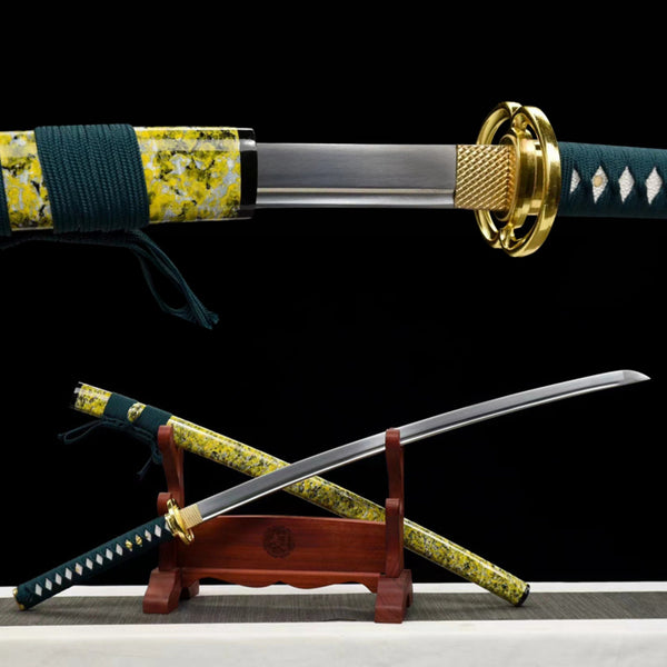 Katana CaiJin Spring Steel Yellow Saya 彩金 | KatanaSwordArt Katana For Sale