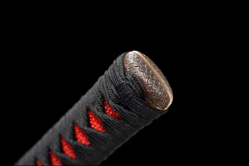 Katana Canghai Damascus Folded Steel Clay Tempered Black Saya 滄海 | KatanaSwordArt Katana For Sale