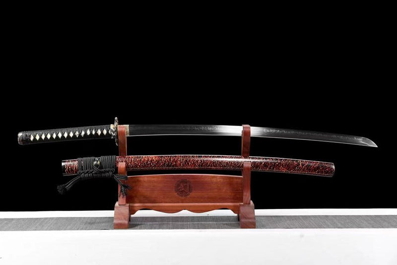 Katana Chilin T10 Clay Tempered Red Saya 赤鱗 | KatanaSwordArt Katana For Sale