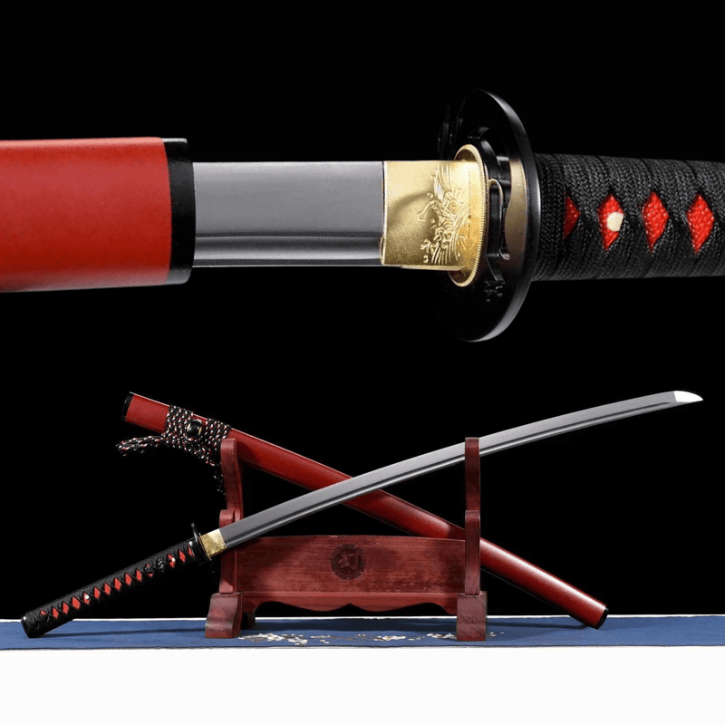 Katana ChiMo Spring Steel Red Saya 赤魔 | KatanaSwordArt Katana For Sale