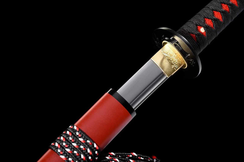 Katana ChiMo Spring Steel Red Saya 赤魔 | KatanaSwordArt Katana For Sale