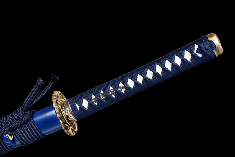 Katana Cloud Dragon T10 Clay Tempered Blue Saya 藍龍雲 | KatanaSwordArt Katana For Sale