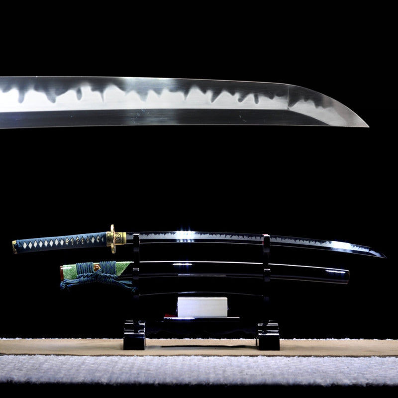 Katana Fengzhan T10 Clay Tempered Ray Skin Black Saya 風斬 | KatanaSwordArt Katana For Sale