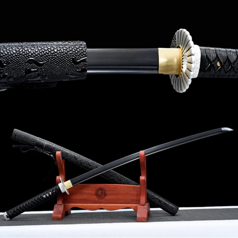 Katana HeiSha Medium Carbon Steel Black Blade 黑煞 | KatanaSwordArt Katana For Sale