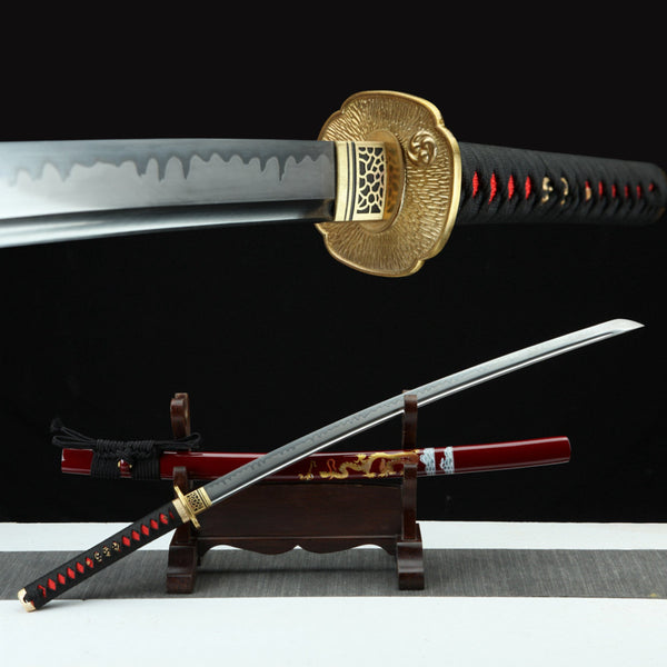 Katana Honglong T10 Clay Tempered Red Saya 紅龍 | KatanaSwordArt Katana For Sale