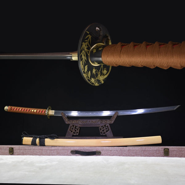 Katana Huancheng Damascus Folded Wood Saya 環城 | KatanaSwordArt Katana For Sale