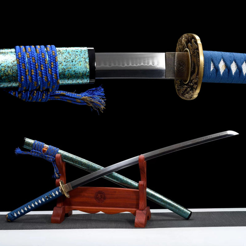 Katana Jinli T10 Clay Tempered Blue Saya 錦鯉 | KatanaSwordArt Katana For Sale