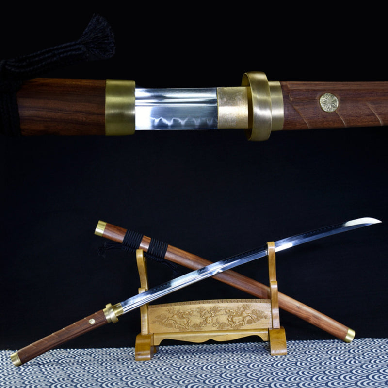 Katana Karasuma T10 Clay Tempered Brown Saya 烏丸 | KatanaSwordArt Katana For Sale