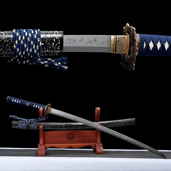 Katana Kenshin T10 Clay Tempered Blue Tsuka Ito 劍心 | KatanaSwordArt Katana For Sale