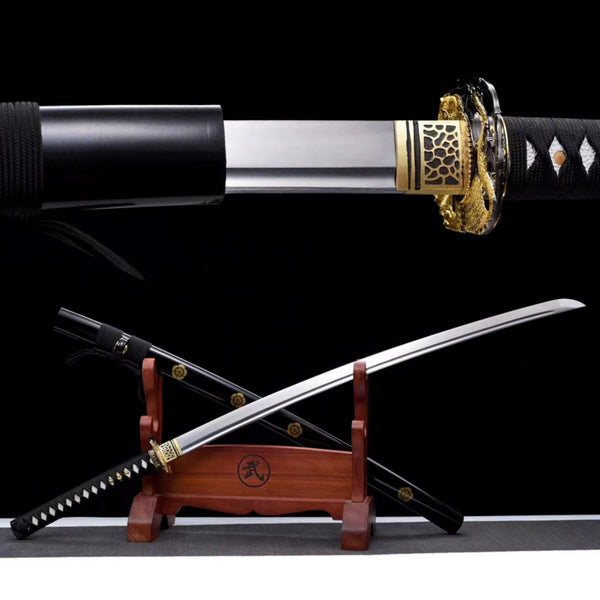 Katana Leopard Spring Steel Black Saya 金錢豹 | KatanaSwordArt Katana For Sale