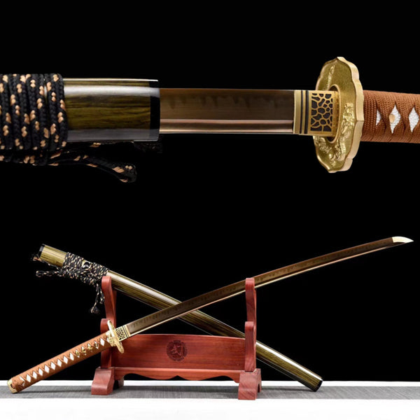 Katana Longyuan T10 Clay Tempered Golden Blade 龍淵 | KatanaSwordArt Katana For Sale