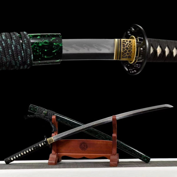 Katana Luying T10 Clay Tempered Green Saya 綠櫻 | KatanaSwordArt Katana For Sale 2025