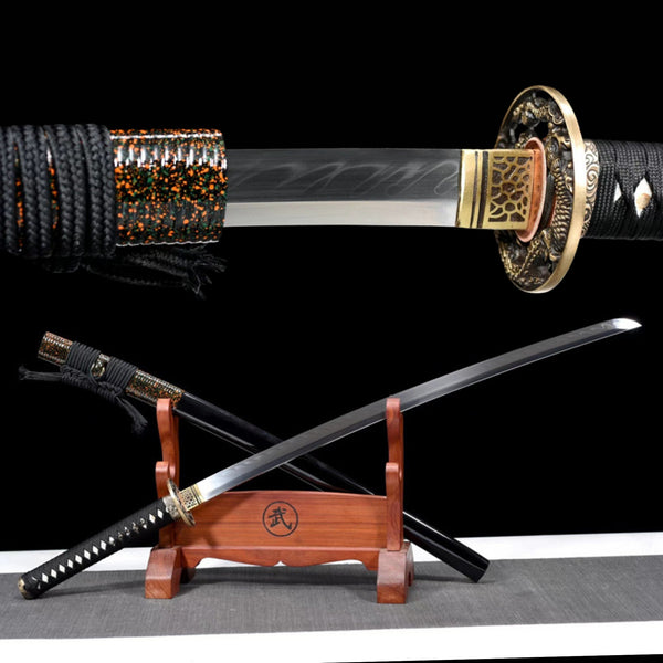 Katana Manlong T10 Clay Tempered Black Saya 蠻龍 | KatanaSwordArt Katana For Sale