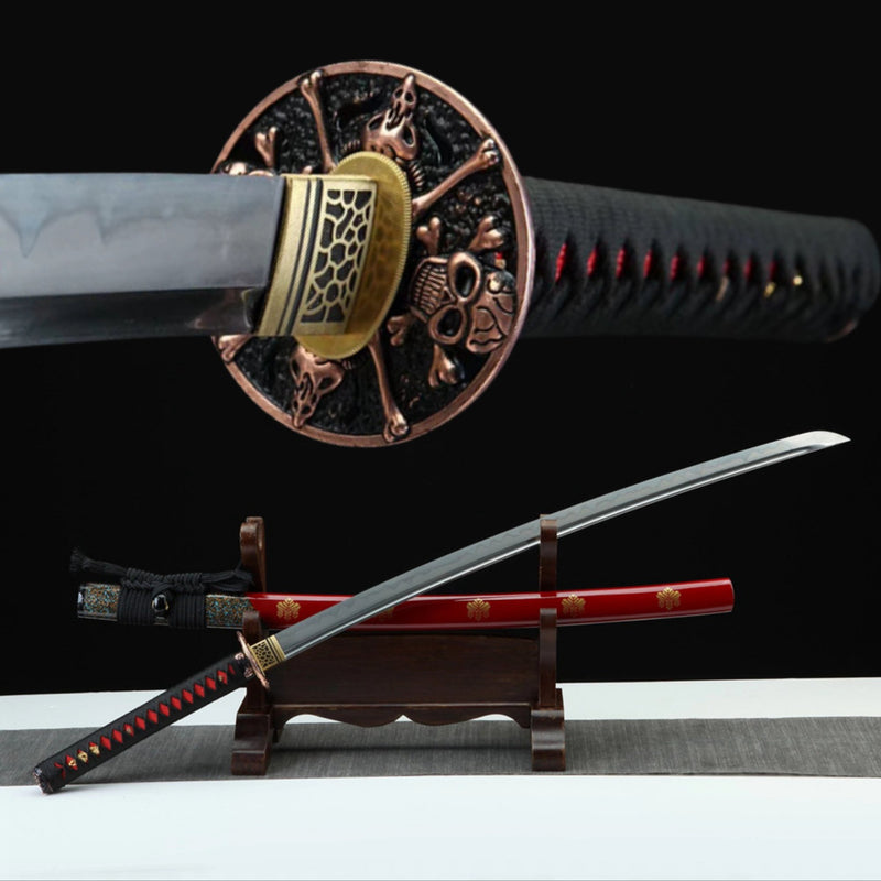 Katana Moku T10 Clay Tempered Red Saya 魔骷 | KatanaSwordArt Katana For Sale