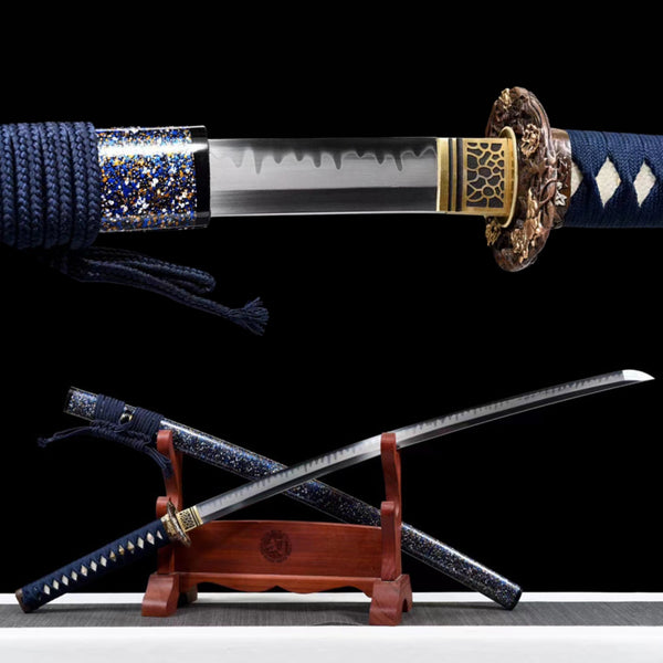 Katana Pixiu T10 Clay Tempered Blue Saya 貔貅 | KatanaSwordArt Katana For Sale