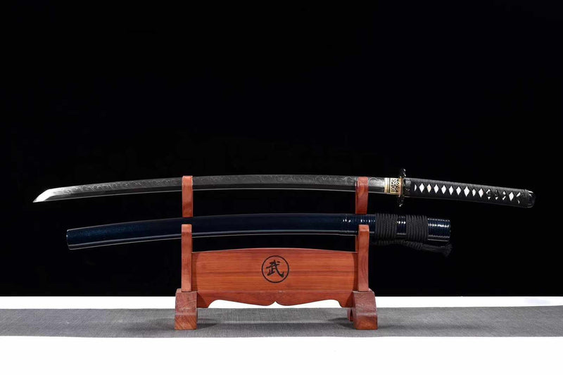 Katana Quanshou T10 Clay Tempered Black Saya 泉守 | KatanaSwordArt Katana For Sale