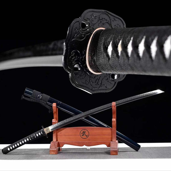 Katana Quanshou T10 Clay Tempered Black Saya 泉守 | KatanaSwordArt Katana For Sale